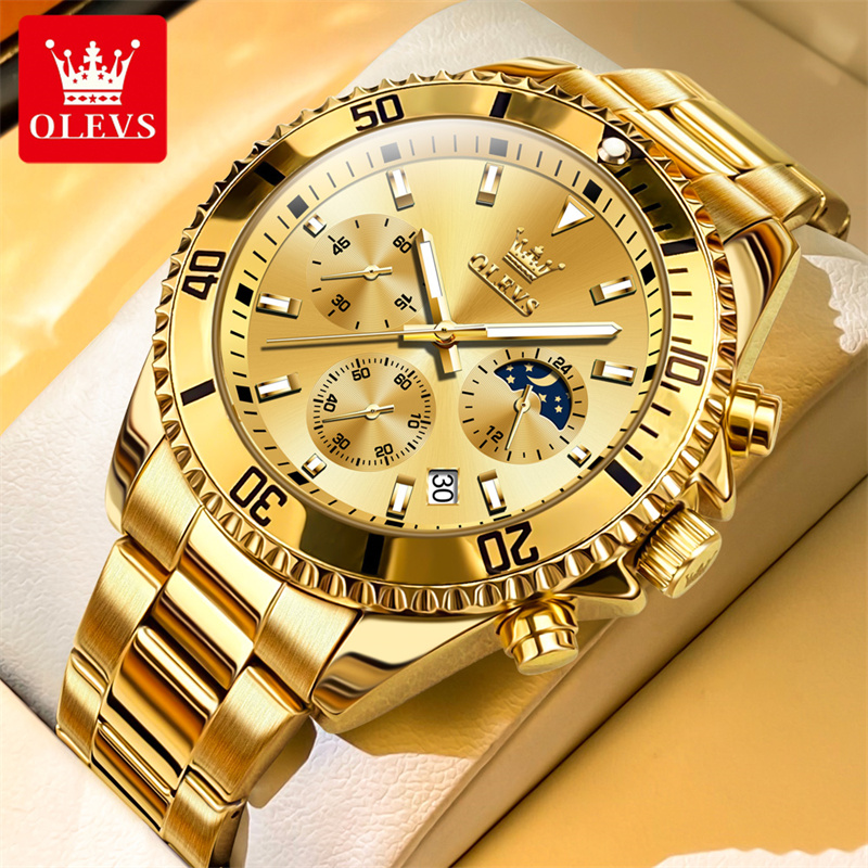 Luxury Watch Maker - Olevs Horloge Heren Topmerk Luxe Gouden